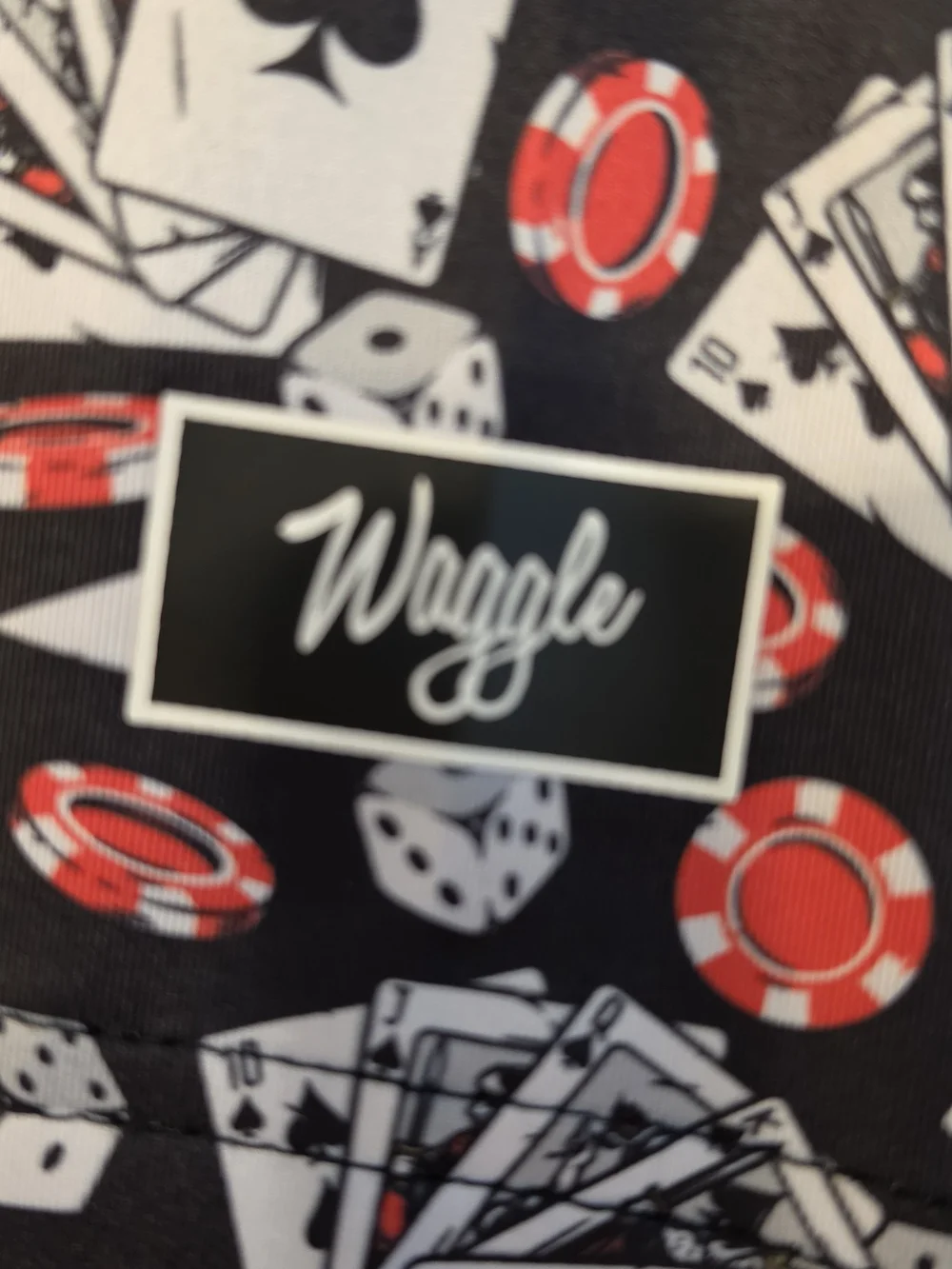 Men's Golf Black Poker-Print Button Shirt - Picture 2 of 3